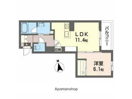 シャーメゾン長良セントラル(1LDK/3階)の間取り写真