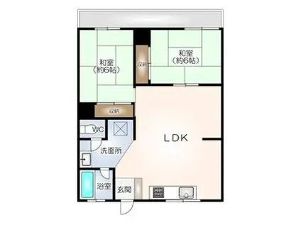 シーズンコート岐阜茜部B棟(2LDK/3階)の間取り写真