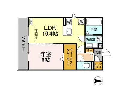 SOUWA(1LDK/2階)の間取り写真