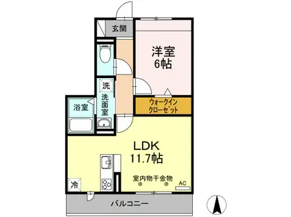 LUMINA(1LDK/2階)の間取り写真