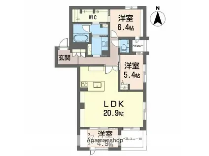 リオリエント プレミアス(3LDK/3階)の間取り写真