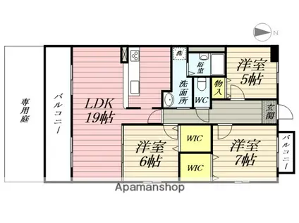 ハイツ南(3LDK/5階)の間取り写真