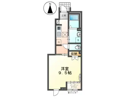 ABELIA(1K/1階)の間取り写真