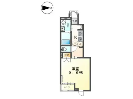 ヴェルジェⅩ(1K/1階)の間取り写真