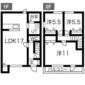 名鉄各務原線 六軒駅(岐阜) 徒歩5分 2階建 築18年(3LDK)の間取り写真