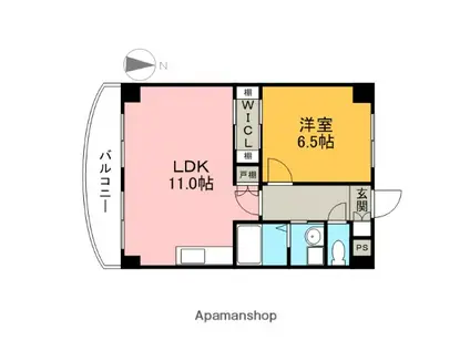YS STAGE WAKAMIYA(1LDK/7階)の間取り写真