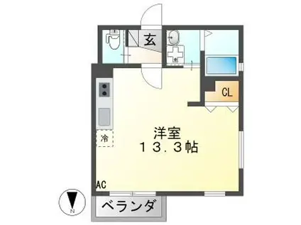 INFINA岐阜(ワンルーム/4階)の間取り写真