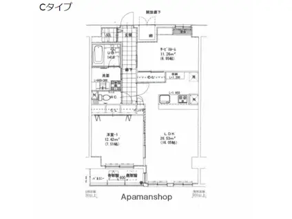 THE SIX(2LDK/8階)の間取り写真