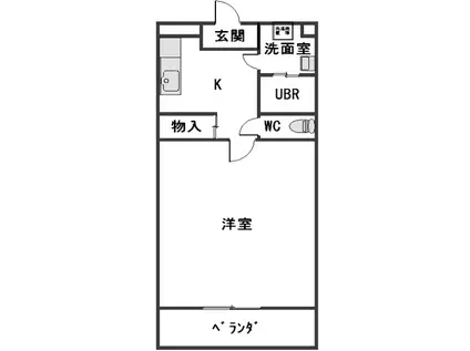 ウィステリア(1K/3階)の間取り写真