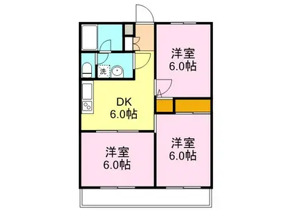 グリーンハイツ水戸島(3DK/3階)の間取り写真