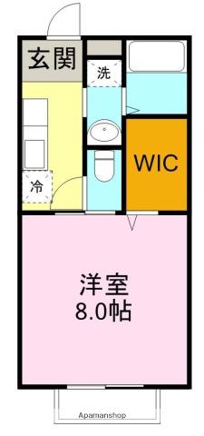 ペアパレスA・B(1K/1階)の間取り写真