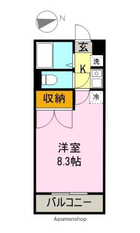 レジデンス宇東川(1K/2階)の間取り写真