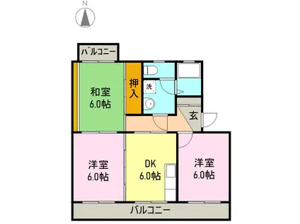 コーポラス21(3DK/1階)の間取り写真