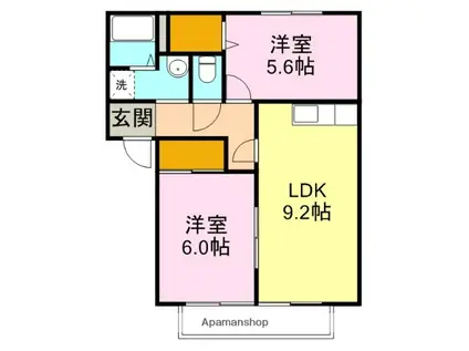 コンフォートパル(2LDK/1階)の間取り写真