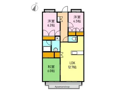 ラークビレッジ(3LDK/3階)の間取り写真