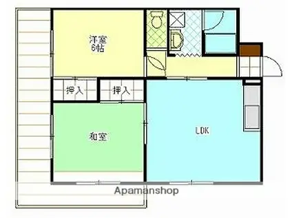 HIトピア富士(2LDK/3階)の間取り写真