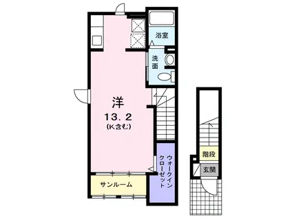 デサフィナード(ワンルーム/2階)の間取り写真