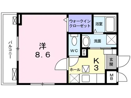 メゾンプラターヌ(1K/1階)の間取り写真