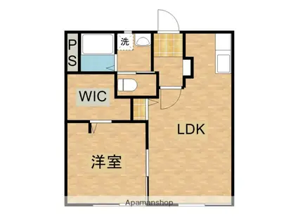 メゾンフジオカ B(1LDK/1階)の間取り写真