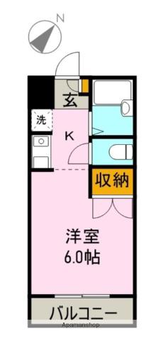 ブルーアイランドⅠ(ワンルーム/1階)の間取り写真