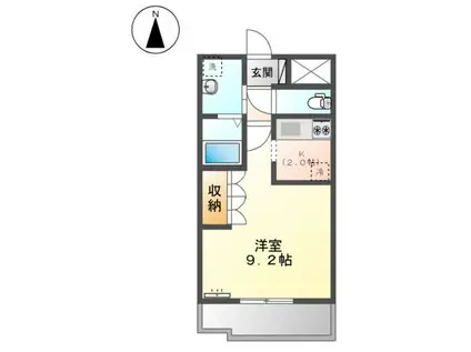 ライスポート富士(1K/2階)の間取り写真