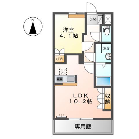 ローズガーデン長塚Ⅱ(1LDK/1階)の間取り写真