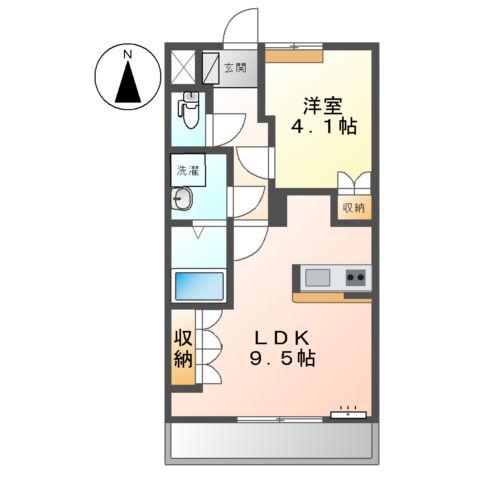 ローズガーデン長塚Ⅱ(1LDK/2階)の間取り写真