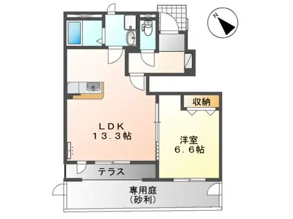 MACARON(1LDK/1階)の間取り写真