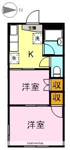 コーポROM(2K/3階)の間取り写真