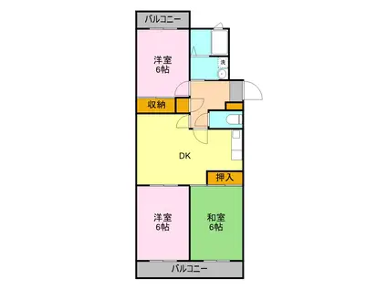 富士川マンション(3DK/3階)の間取り写真