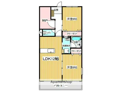 AIRLIX大岩(2SLDK/2階)の間取り写真