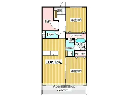AIRLIX大岩(2SLDK/3階)の間取り写真