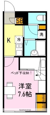 グレイスヒルズⅡ(1K/1階)の間取り写真