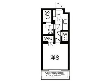 ヴィガラスO(1K/1階)の間取り写真