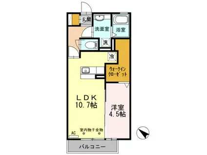 DREAM87(1LDK/3階)の間取り写真