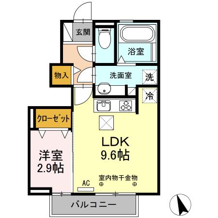 GROW NEXT Ⅱ(1LDK/1階)の間取り写真