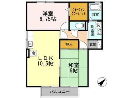 パティオ21 北(2LDK/1階)の間取り写真