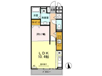 COMODO SATSUKI(1LDK/1階)の間取り写真