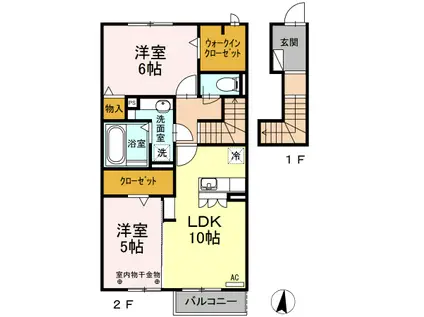 Mアイランド3(2LDK/2階)の間取り写真