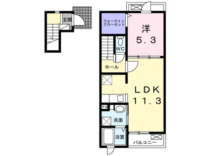 カリーナ ルナ(1LDK/2階)の間取り写真
