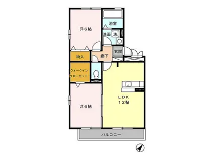 セジュールM B(2LDK/2階)の間取り写真