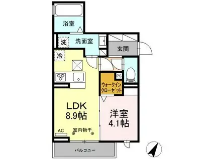 エフォート(1LDK/1階)の間取り写真