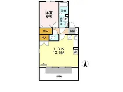 エクセルT(1LDK/1階)の間取り写真