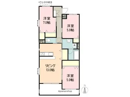 レアールネムス(3LDK/3階)の間取り写真