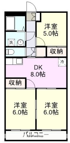 マンション名倉(3DK/3階)の間取り写真