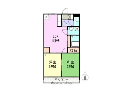 ディスカバリー柿田(2LDK/1階)の間取り写真