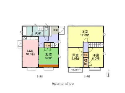 御殿場線 長泉なめり駅 徒歩22分 2階建 築34年(4LDK)の間取り写真
