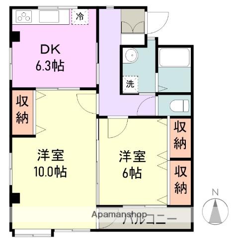 要八ハイツ(2DK/2階)の間取り写真