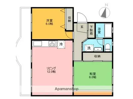 ベルハイム(2LDK/2階)の間取り写真