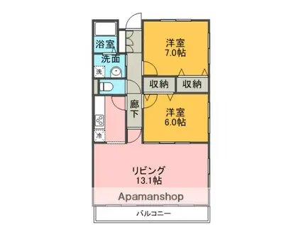 エンジェルガーデン(2LDK/2階)の間取り写真